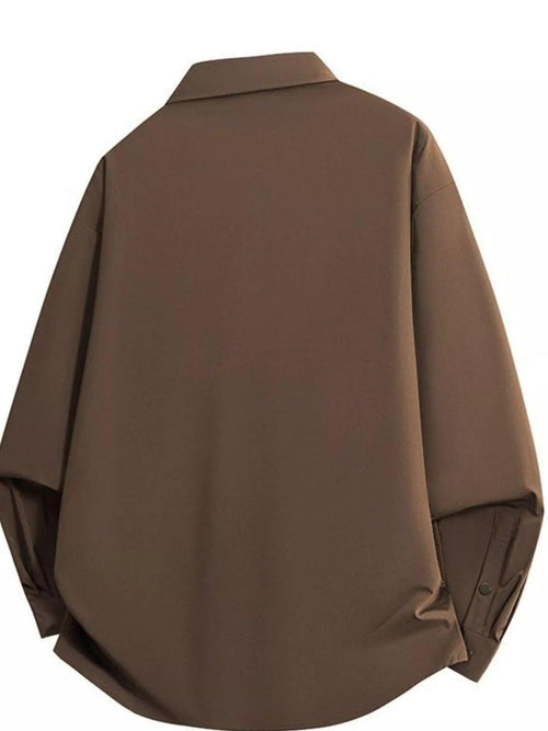 Snap-Down Long Sleeve Shacket trendy women's fashion | Sneha Styles
