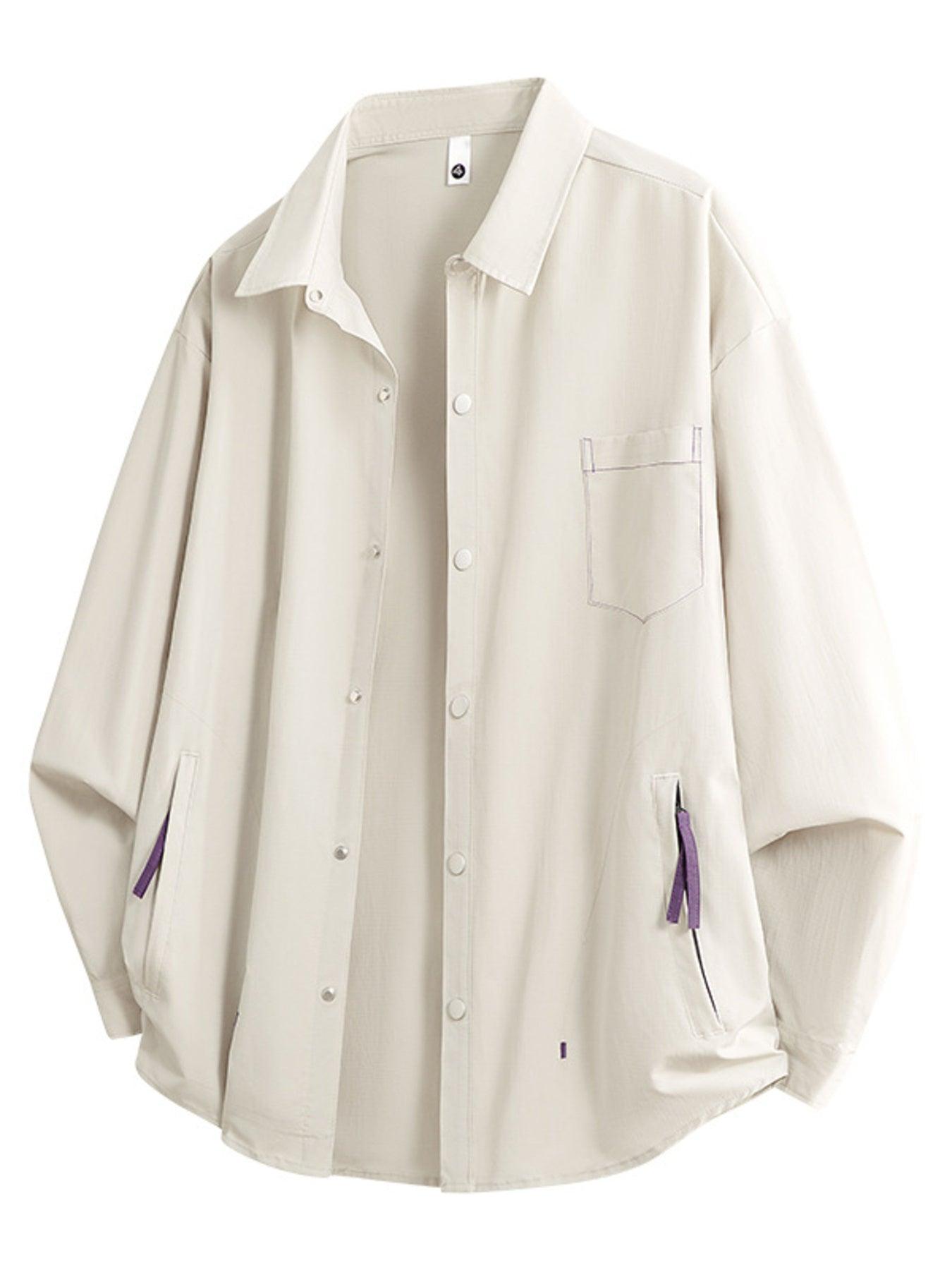 Snap-Down Long Sleeve Shacket trendy women's fashion | Sneha Styles