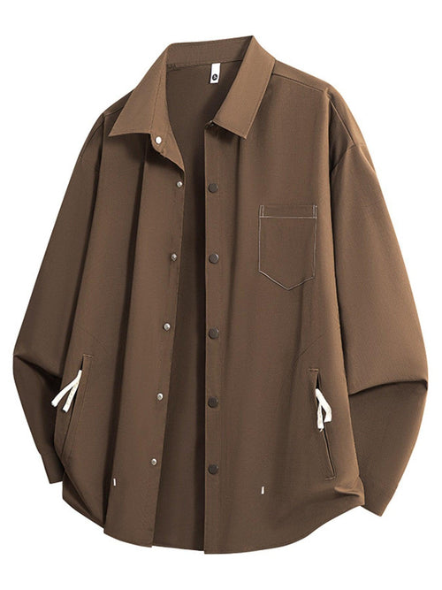 Snap-Down Long Sleeve Shacket trendy women's fashion | Sneha Styles