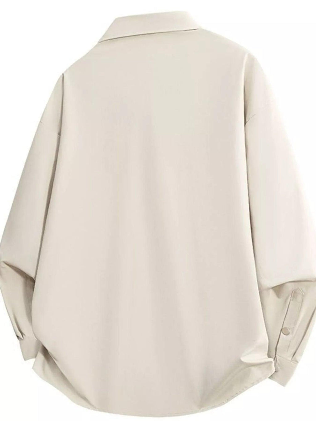 Snap-Down Long Sleeve Shacket trendy women's fashion | Sneha Styles