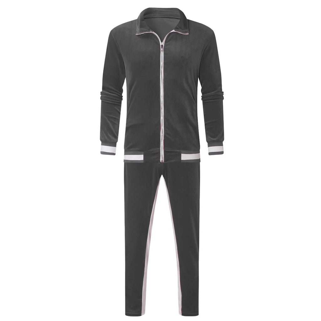 Velour Tracksuit Mens,2023 Men'S Velour Tracksuit 2 Pieces Winter Warm Full Zip up Jacket Sweatpants Fitness Sportswear Sweatsuit Jogger Sets trendy women's fashion | Sneha Styles